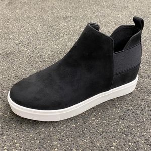 NEW Diana Black Platform High Top Wedge Sneaker